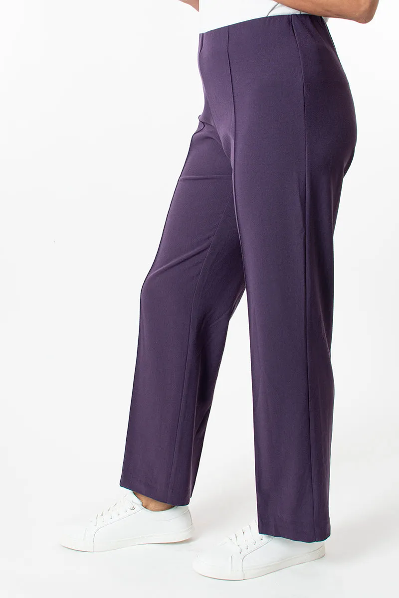 27in Straight leg pull on trouser - Plum