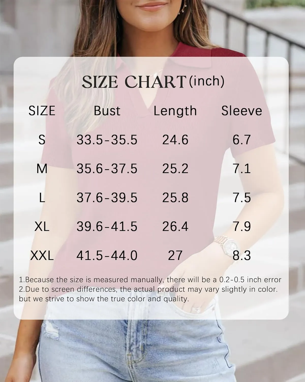 Arach&Cloz Women's Wool Blend Summer Tops Business Casual Polo Shirts