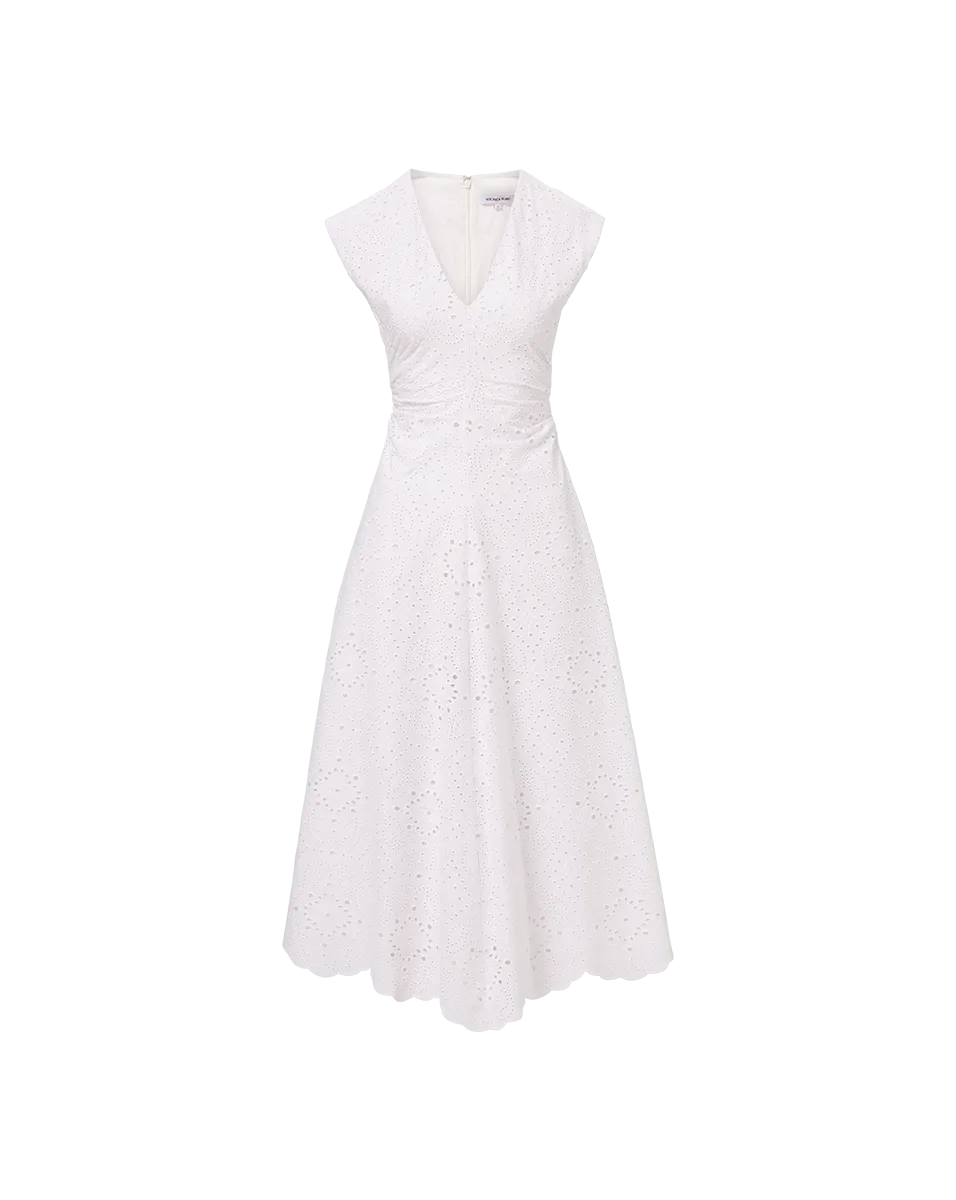 Aven Eyelet Midi Dress