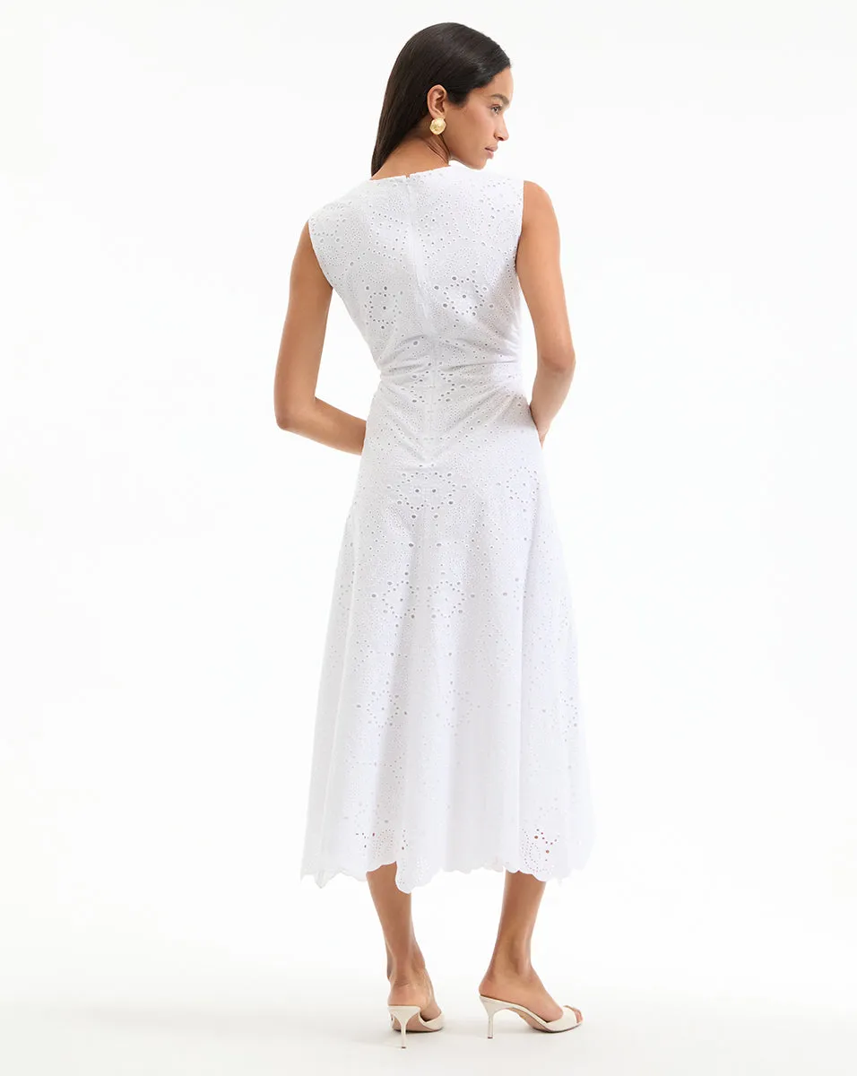 Aven Eyelet Midi Dress
