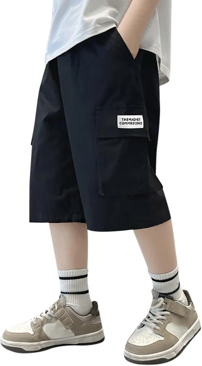 Boys Cargo Shorts for Kids Youth Outdoor Casual Stretch Comfortable Durable Lightweight Breathable Active Play