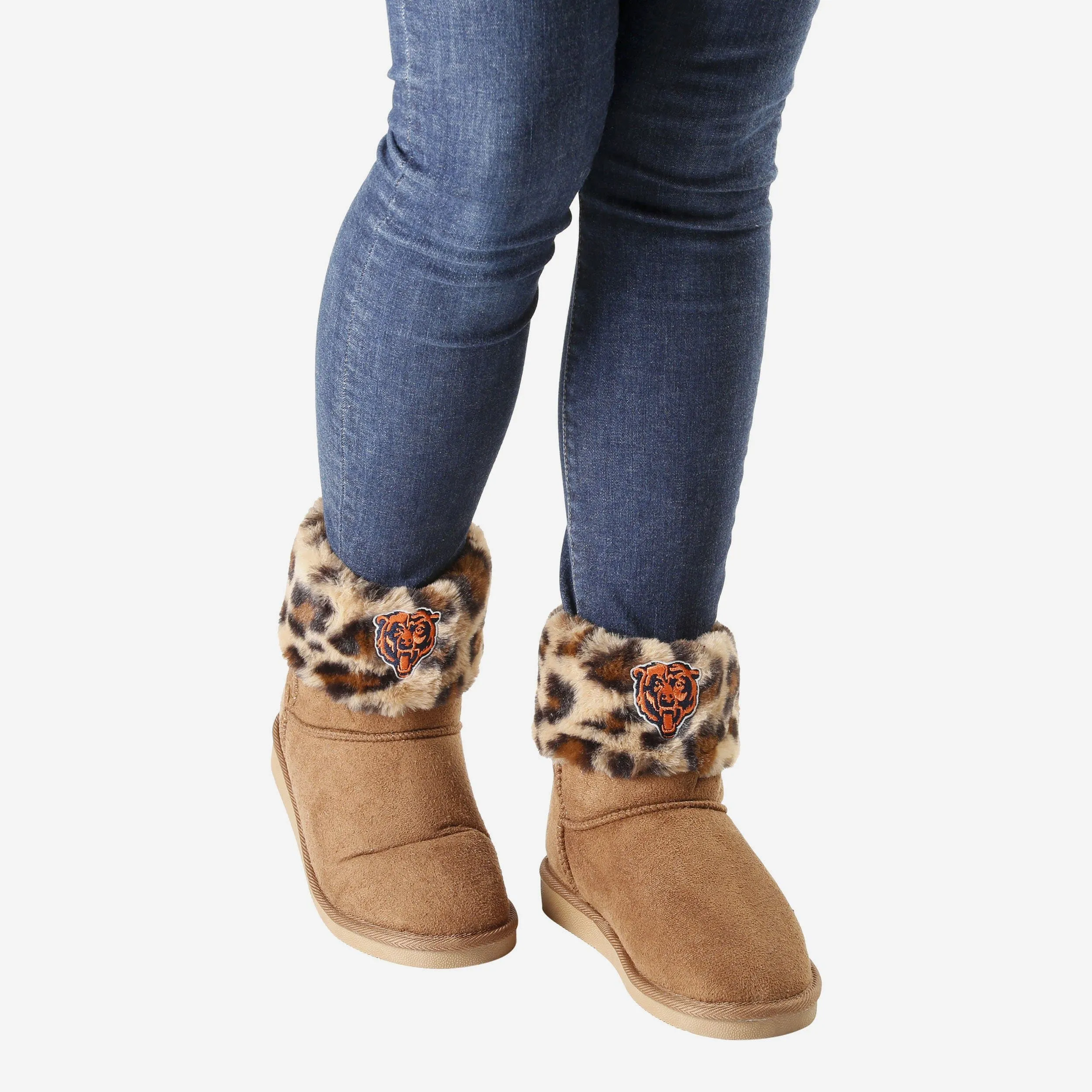 Chicago Bears Womens Cheetah Fur Boot