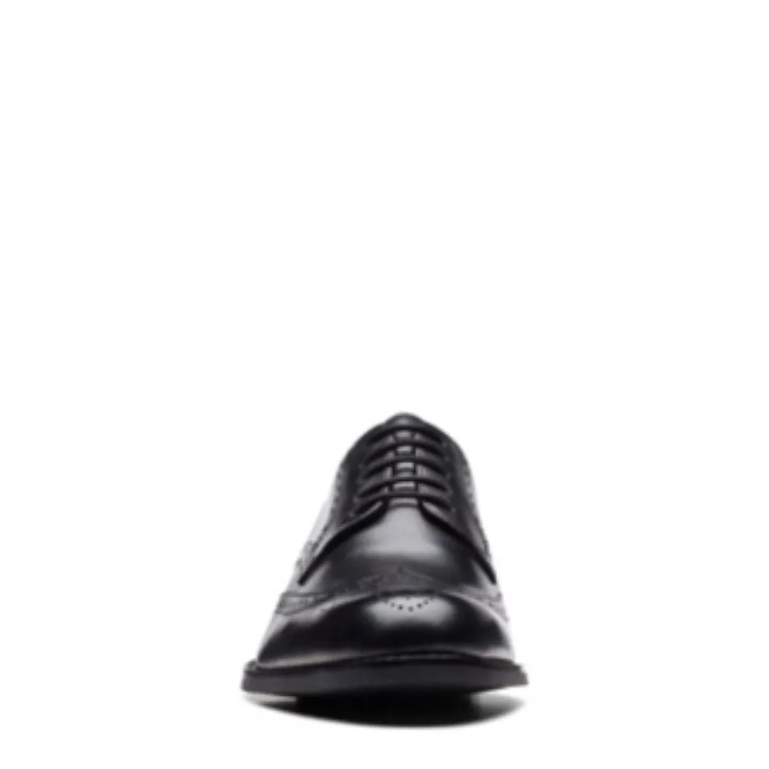 Clarks Black Brogue Leather Shoes