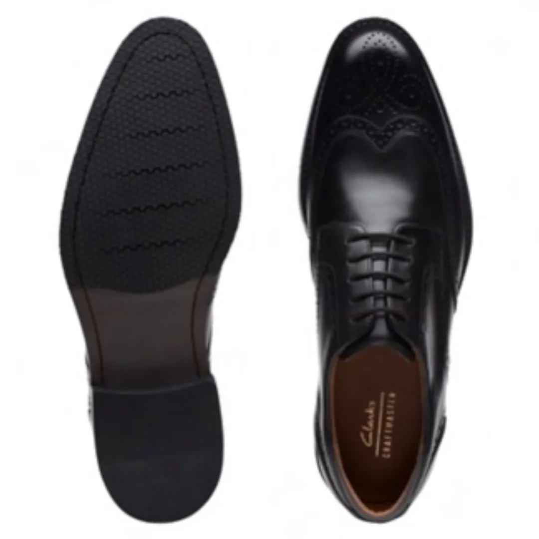 Clarks Black Brogue Leather Shoes