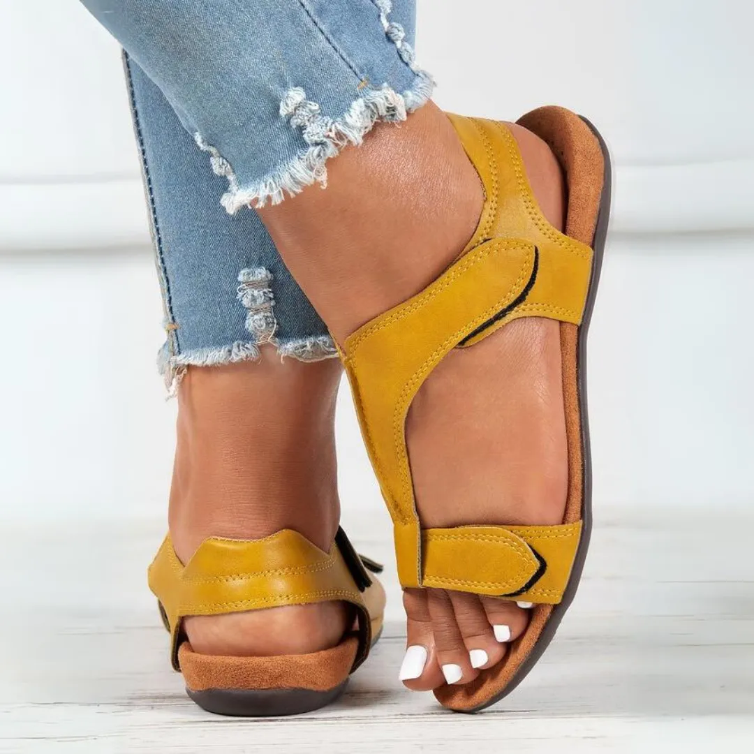 Comfyfleek Velcro Strap Arch Support Flat Sport Sandals