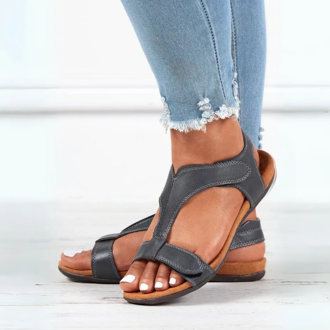 Comfyfleek Velcro Strap Arch Support Flat Sport Sandals