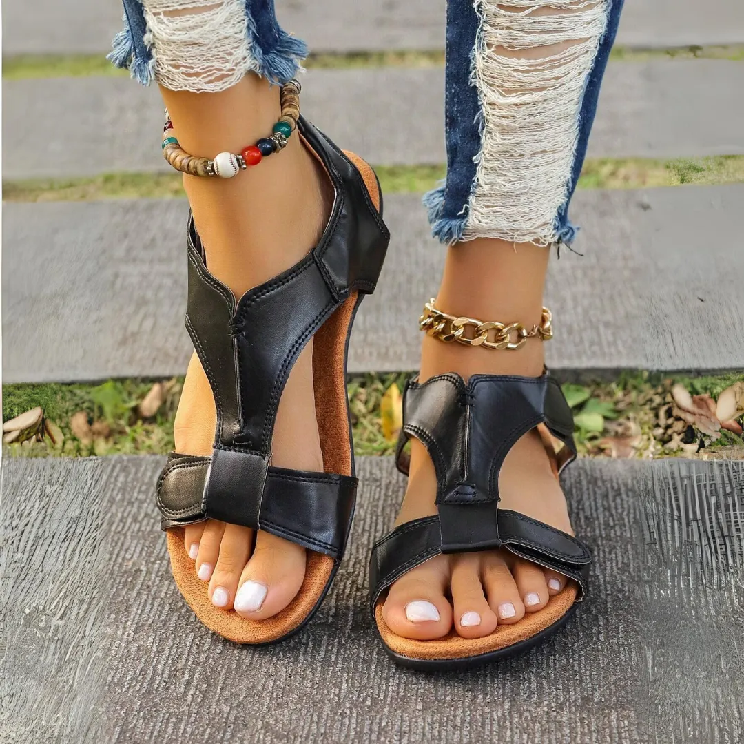 Comfyfleek Velcro Strap Arch Support Flat Sport Sandals