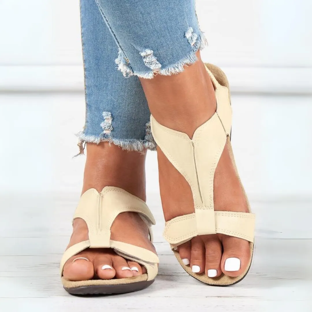 Comfyfleek Velcro Strap Arch Support Flat Sport Sandals