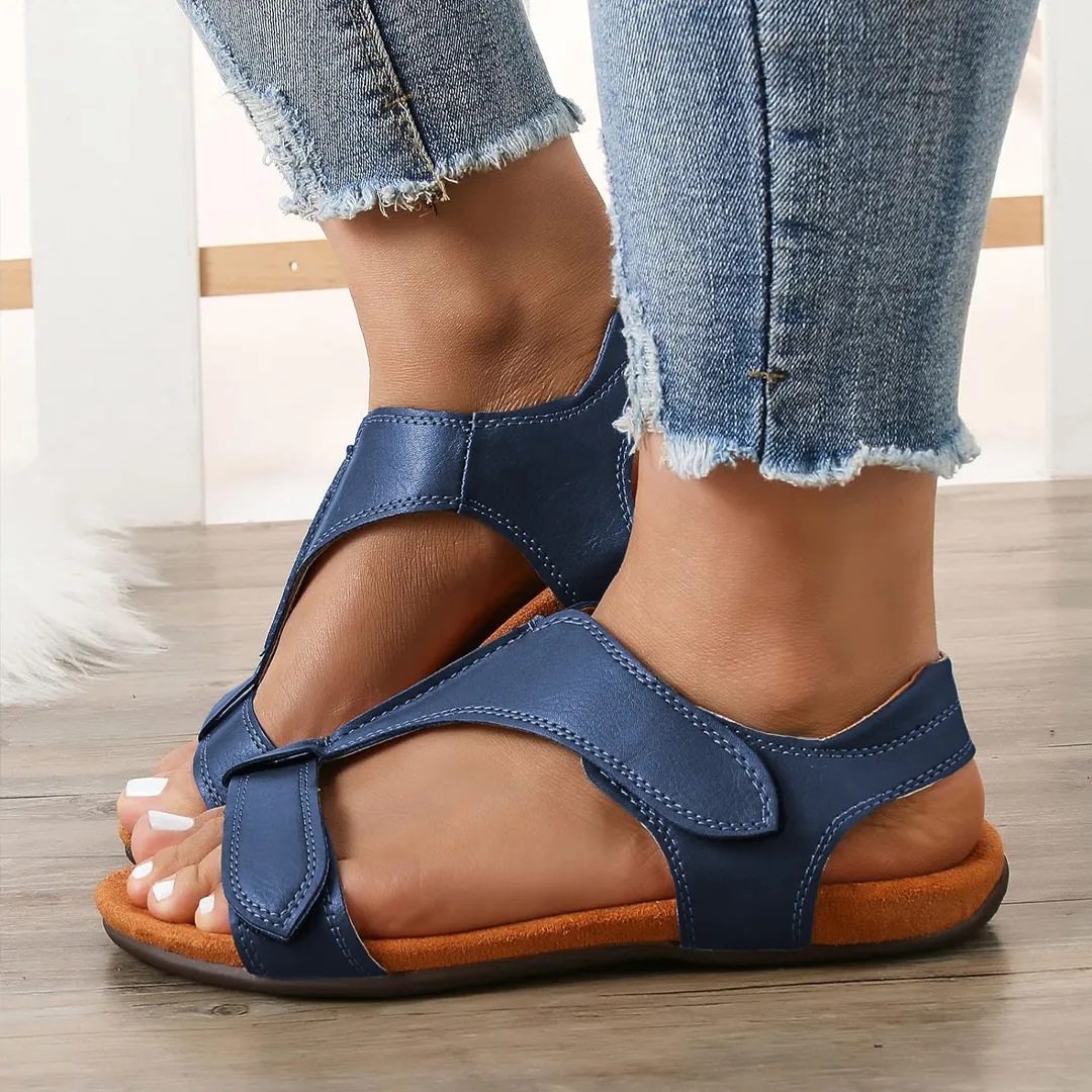 Comfyfleek Velcro Strap Arch Support Flat Sport Sandals