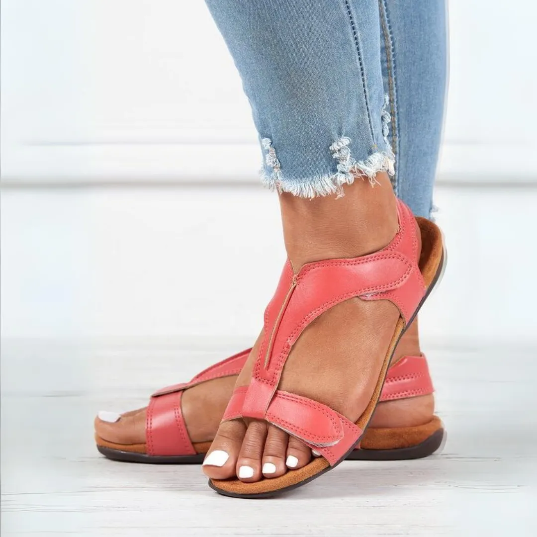 Comfyfleek Velcro Strap Arch Support Flat Sport Sandals