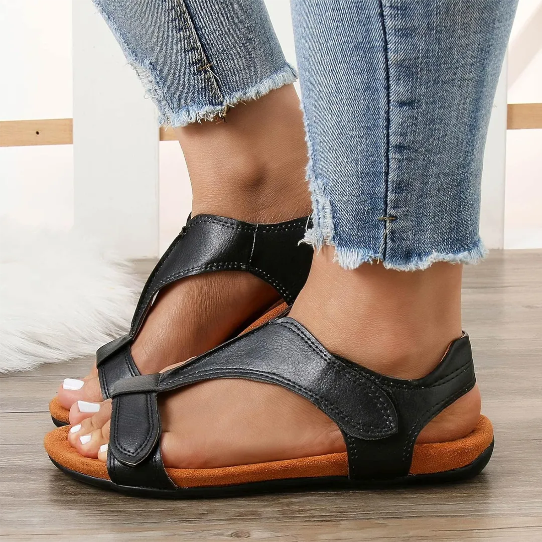 Comfyfleek Velcro Strap Arch Support Flat Sport Sandals