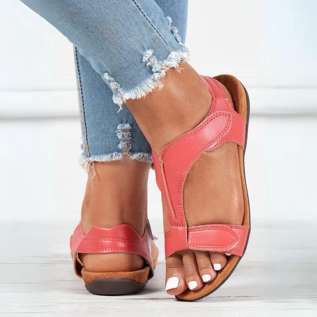 Comfyfleek Velcro Strap Arch Support Flat Sport Sandals