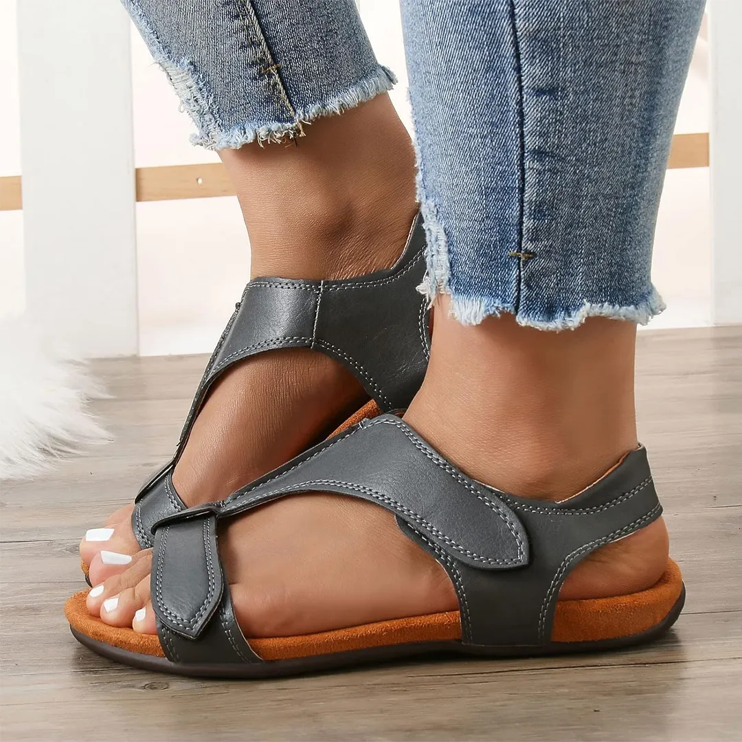 Comfyfleek Velcro Strap Arch Support Flat Sport Sandals