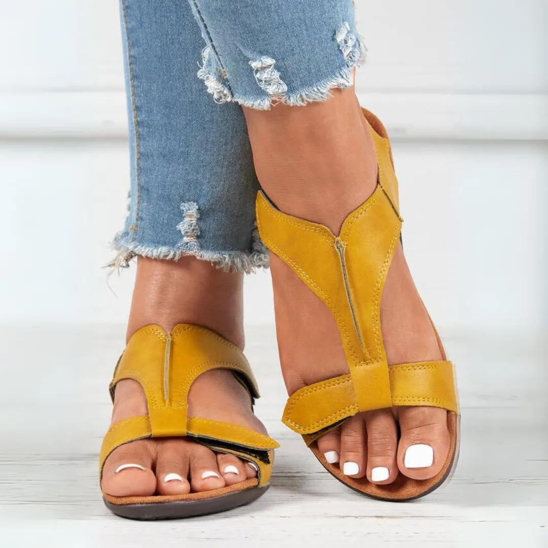 Comfyfleek Velcro Strap Arch Support Flat Sport Sandals