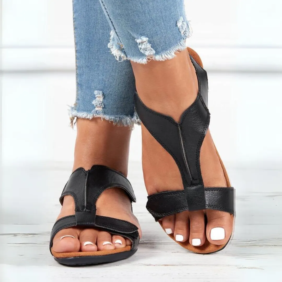 Comfyfleek Velcro Strap Arch Support Flat Sport Sandals