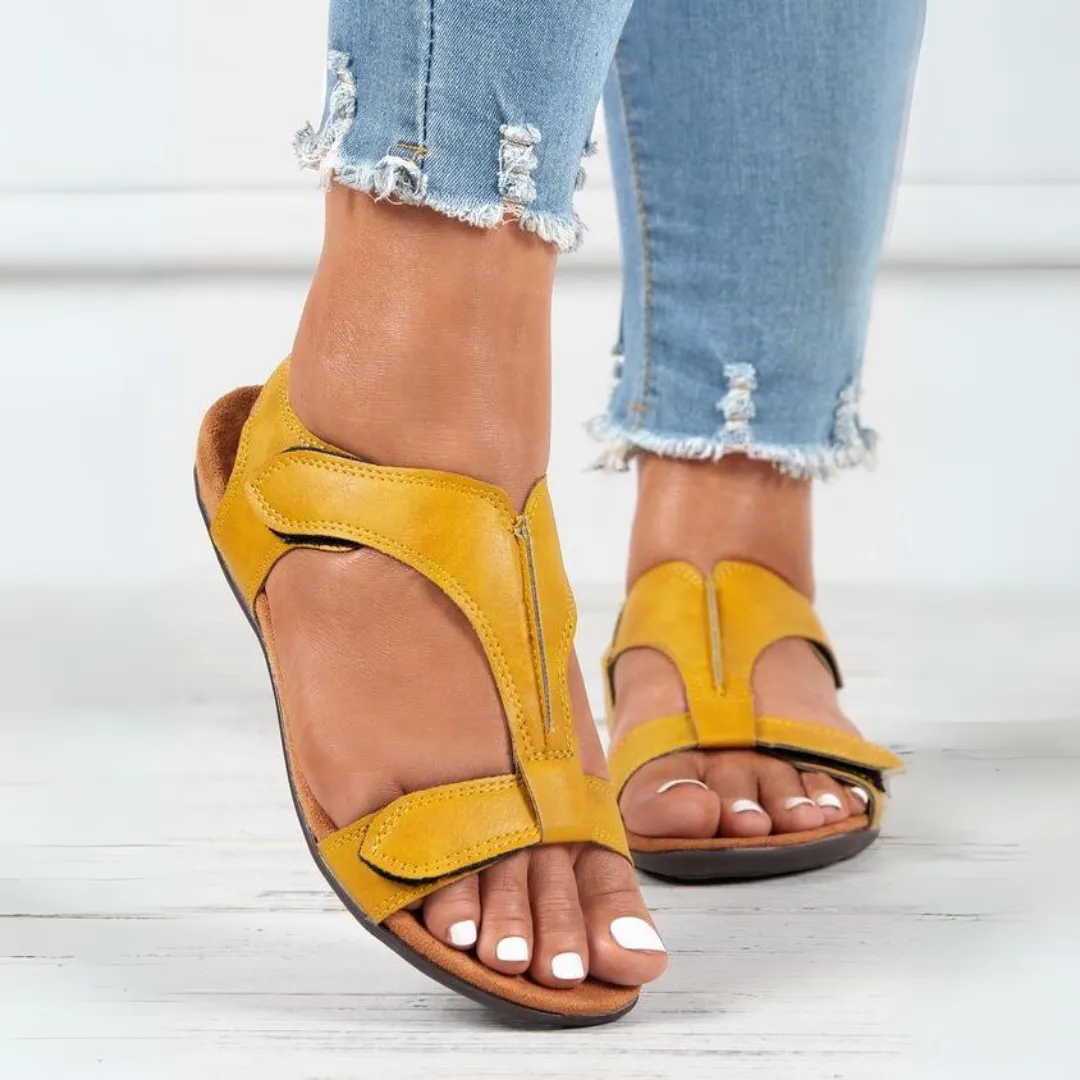 Comfyfleek Velcro Strap Arch Support Flat Sport Sandals
