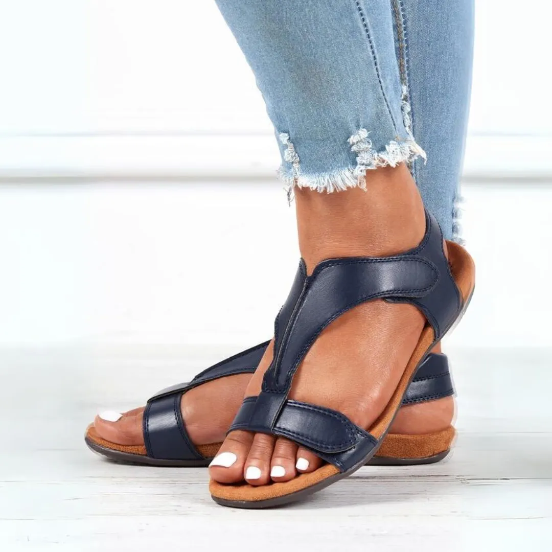 Comfyfleek Velcro Strap Arch Support Flat Sport Sandals
