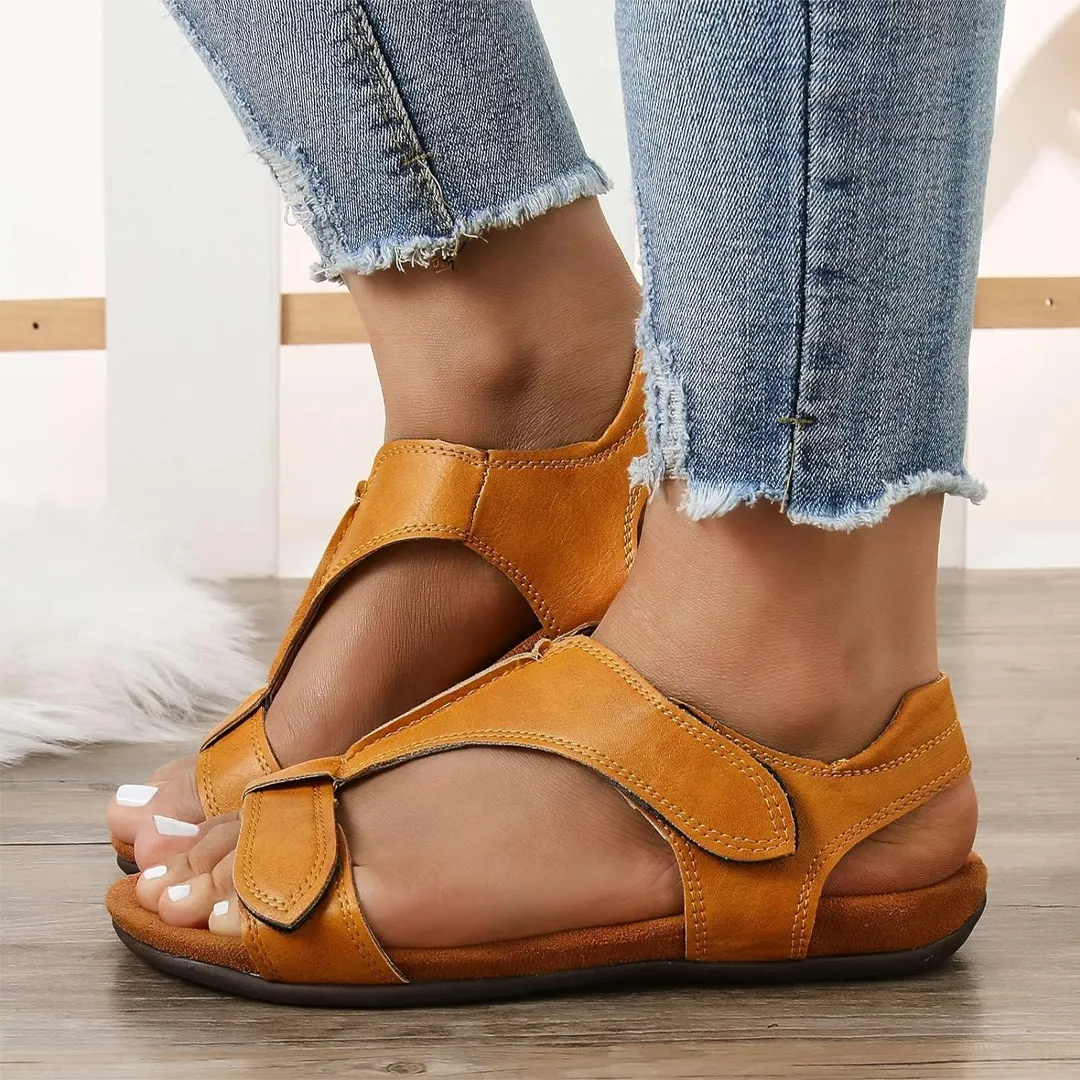 Comfyfleek Velcro Strap Arch Support Flat Sport Sandals