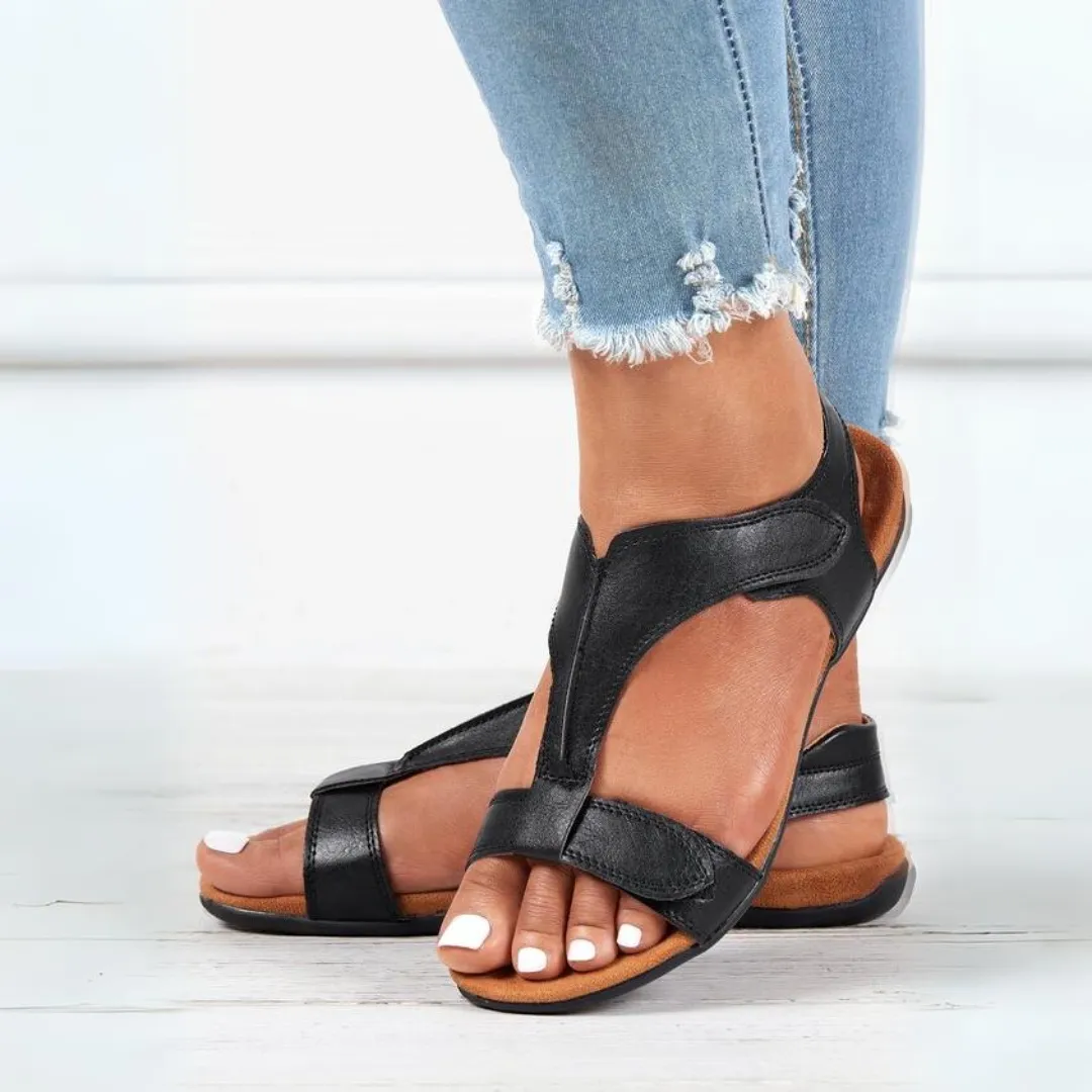 Comfyfleek Velcro Strap Arch Support Flat Sport Sandals