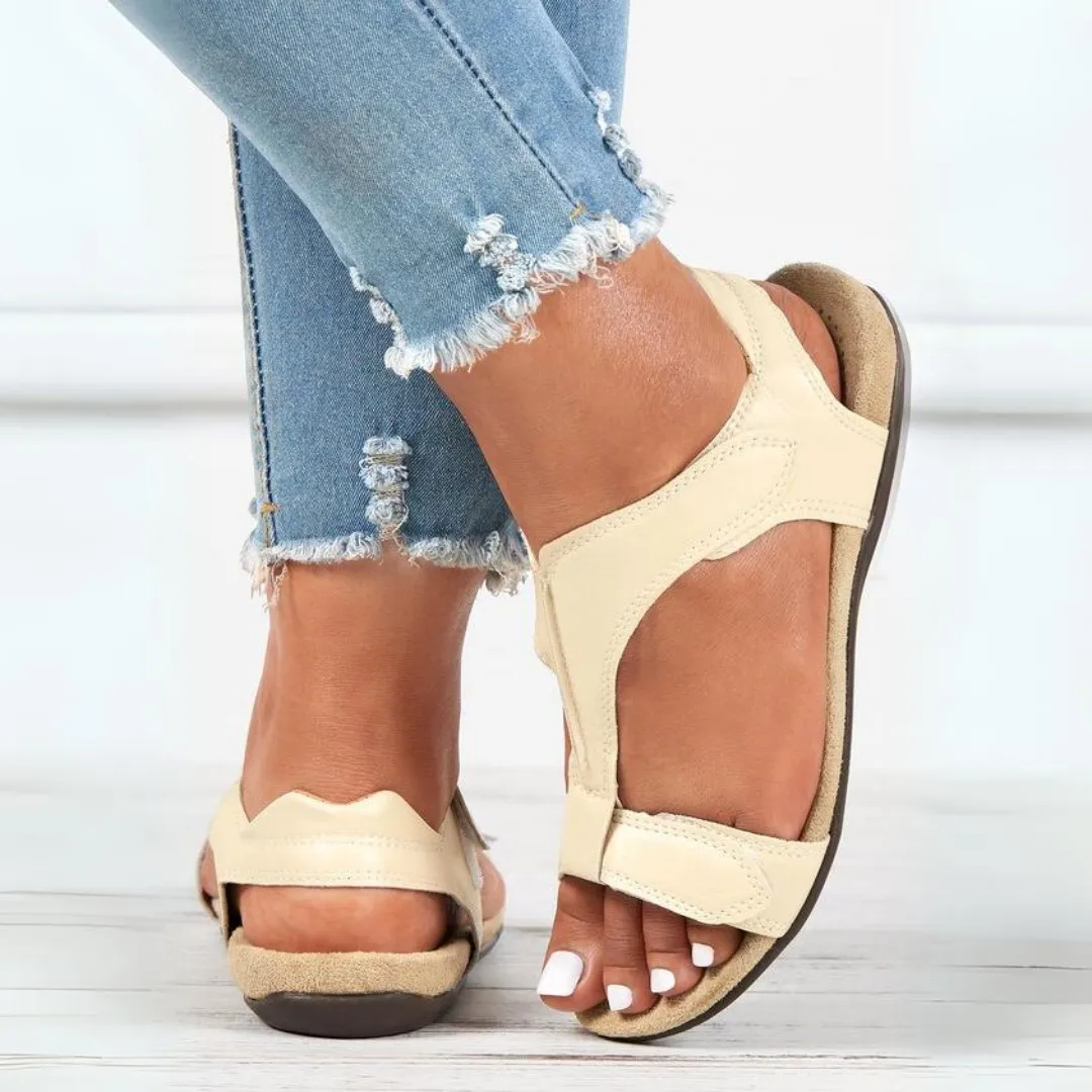 Comfyfleek Velcro Strap Arch Support Flat Sport Sandals