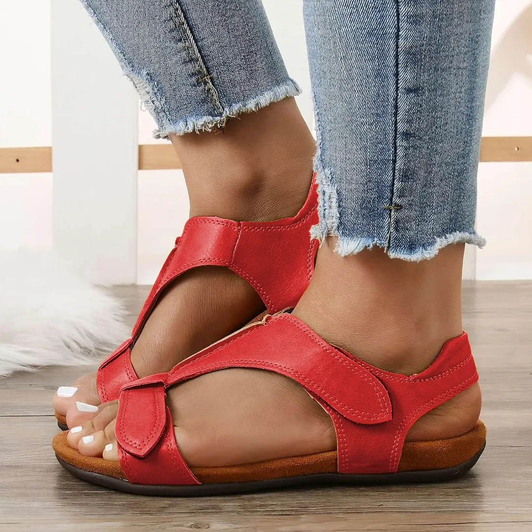 Comfyfleek Velcro Strap Arch Support Flat Sport Sandals