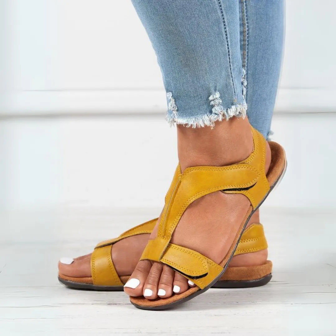Comfyfleek Velcro Strap Arch Support Flat Sport Sandals