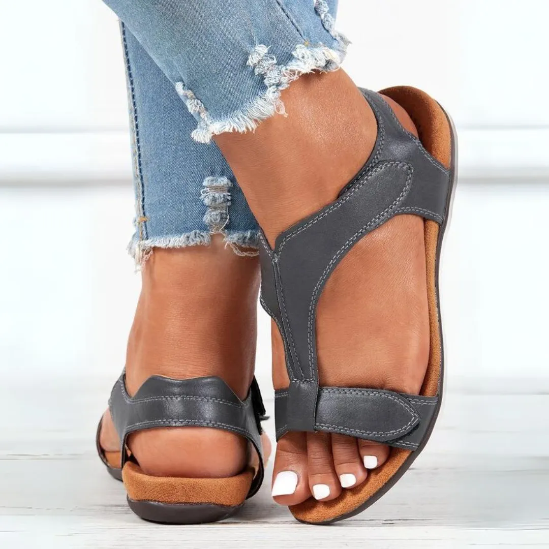 Comfyfleek Velcro Strap Arch Support Flat Sport Sandals