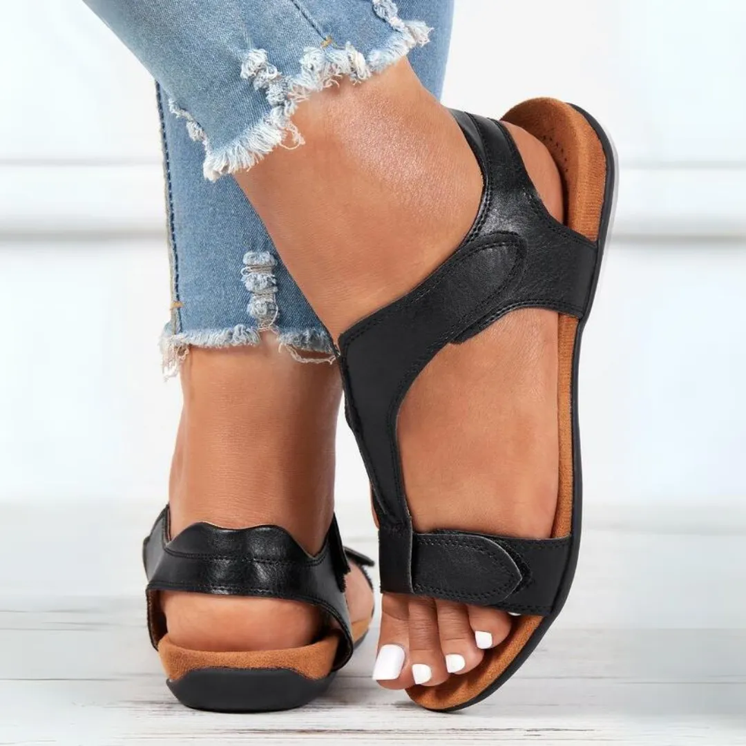 Comfyfleek Velcro Strap Arch Support Flat Sport Sandals