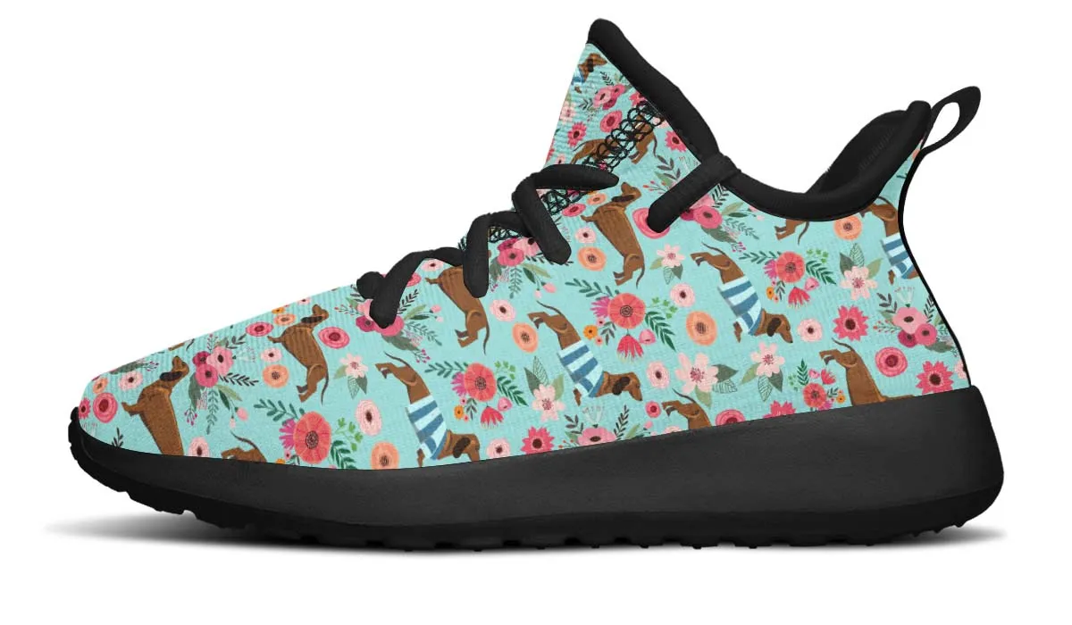Dachshund Flower Kids Sneakers