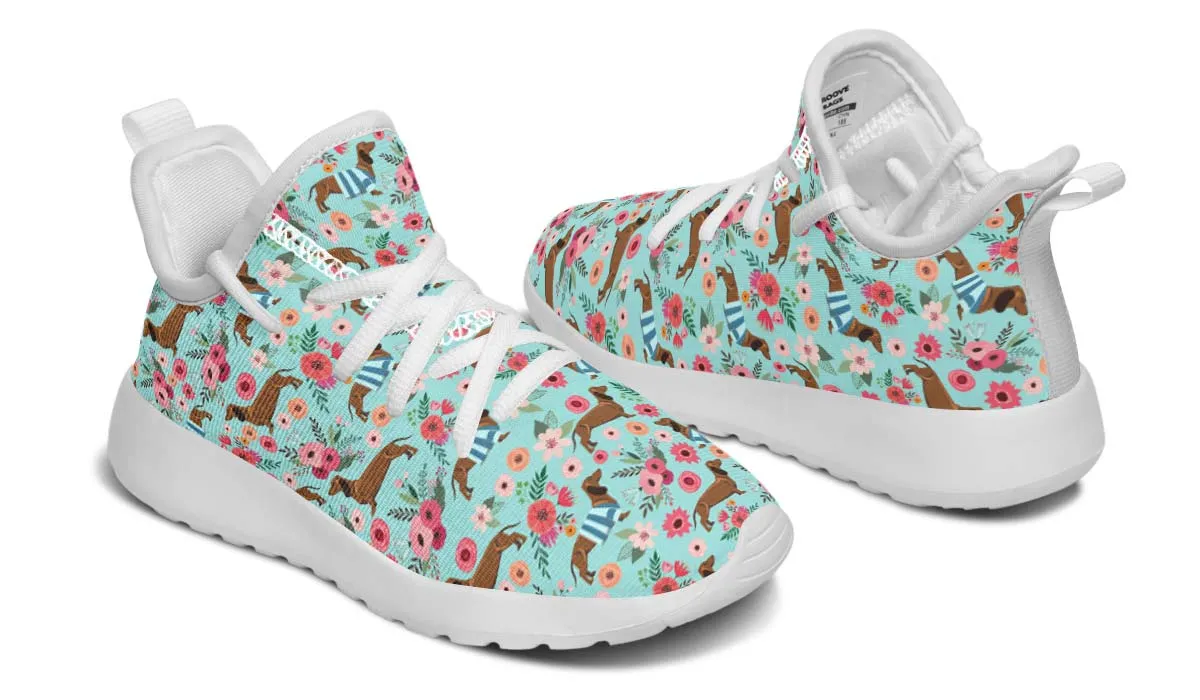 Dachshund Flower Kids Sneakers