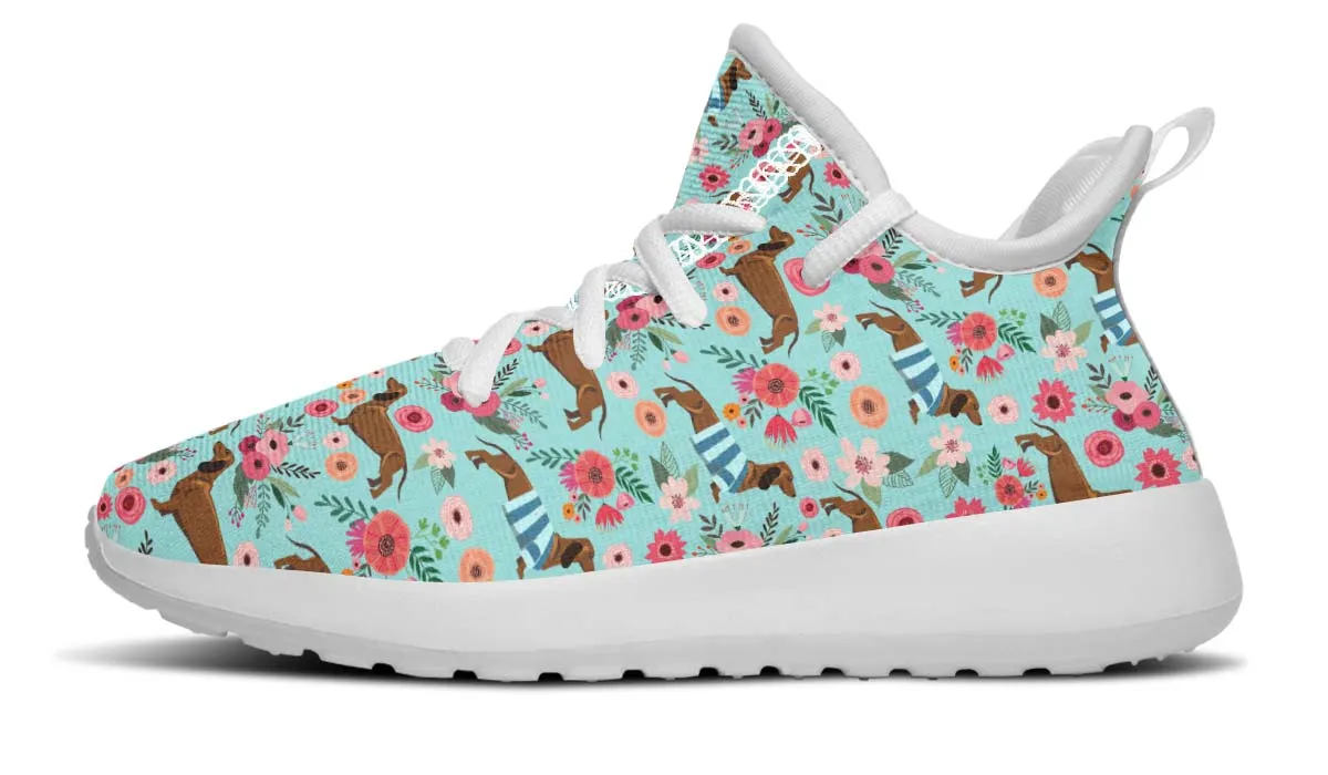 Dachshund Flower Kids Sneakers