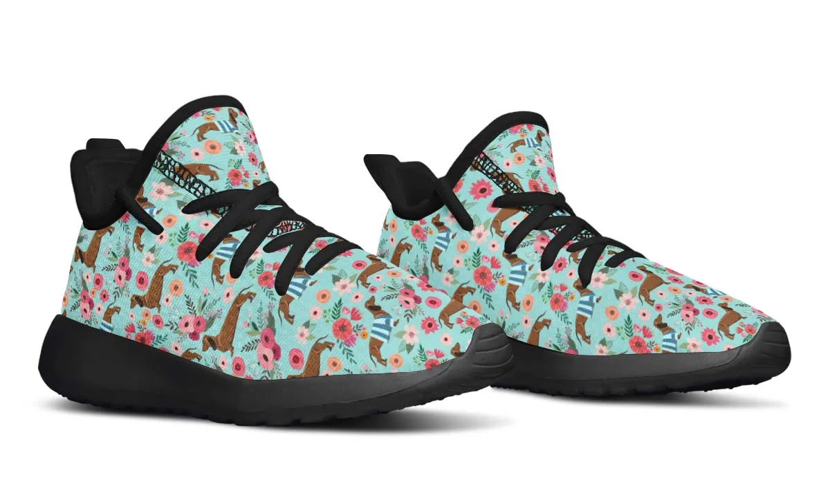 Dachshund Flower Kids Sneakers