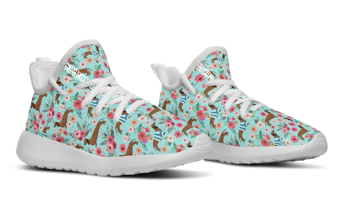 Dachshund Flower Kids Sneakers
