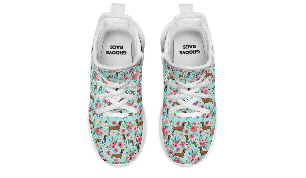 Dachshund Flower Kids Sneakers