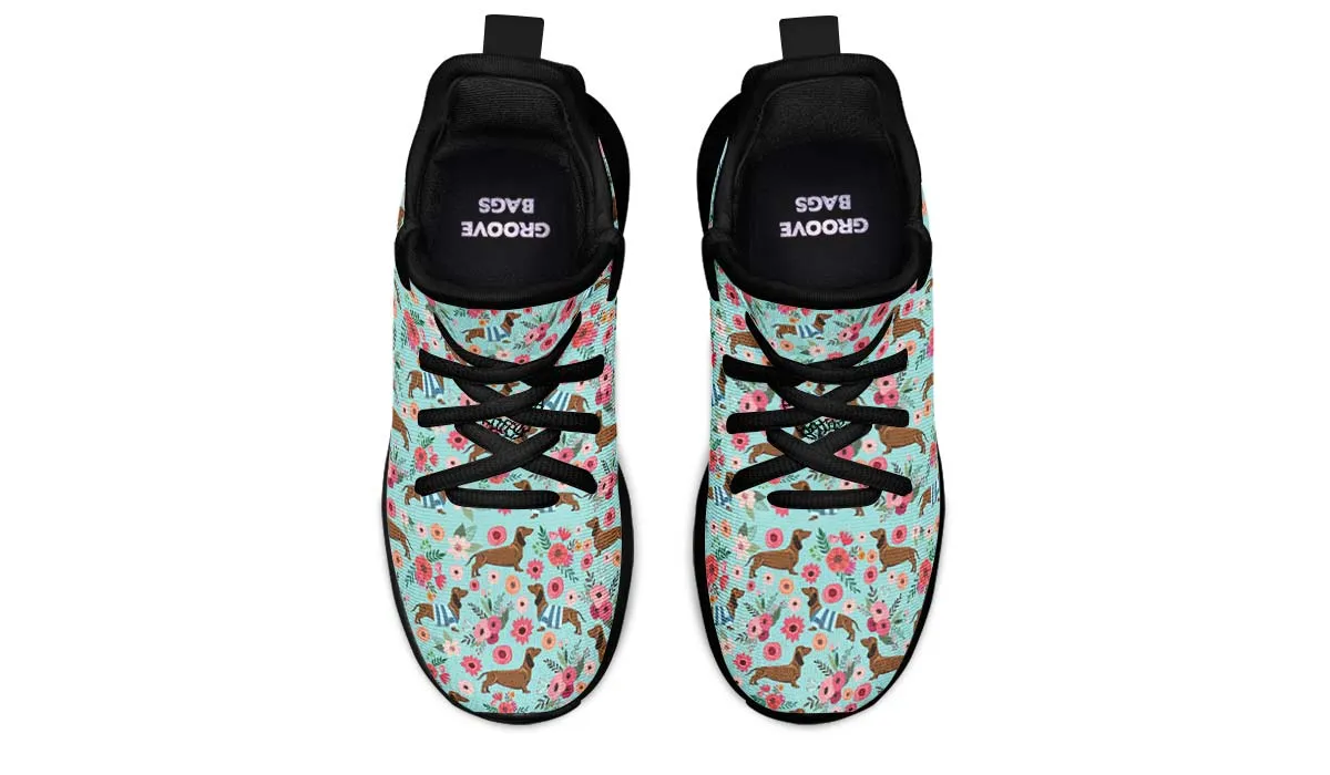 Dachshund Flower Kids Sneakers