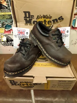 Dr Martens Vintage 90's, Brown Waxed Leather, INDUSTRIAL Shoes, Made in England / Various Sizes 8833