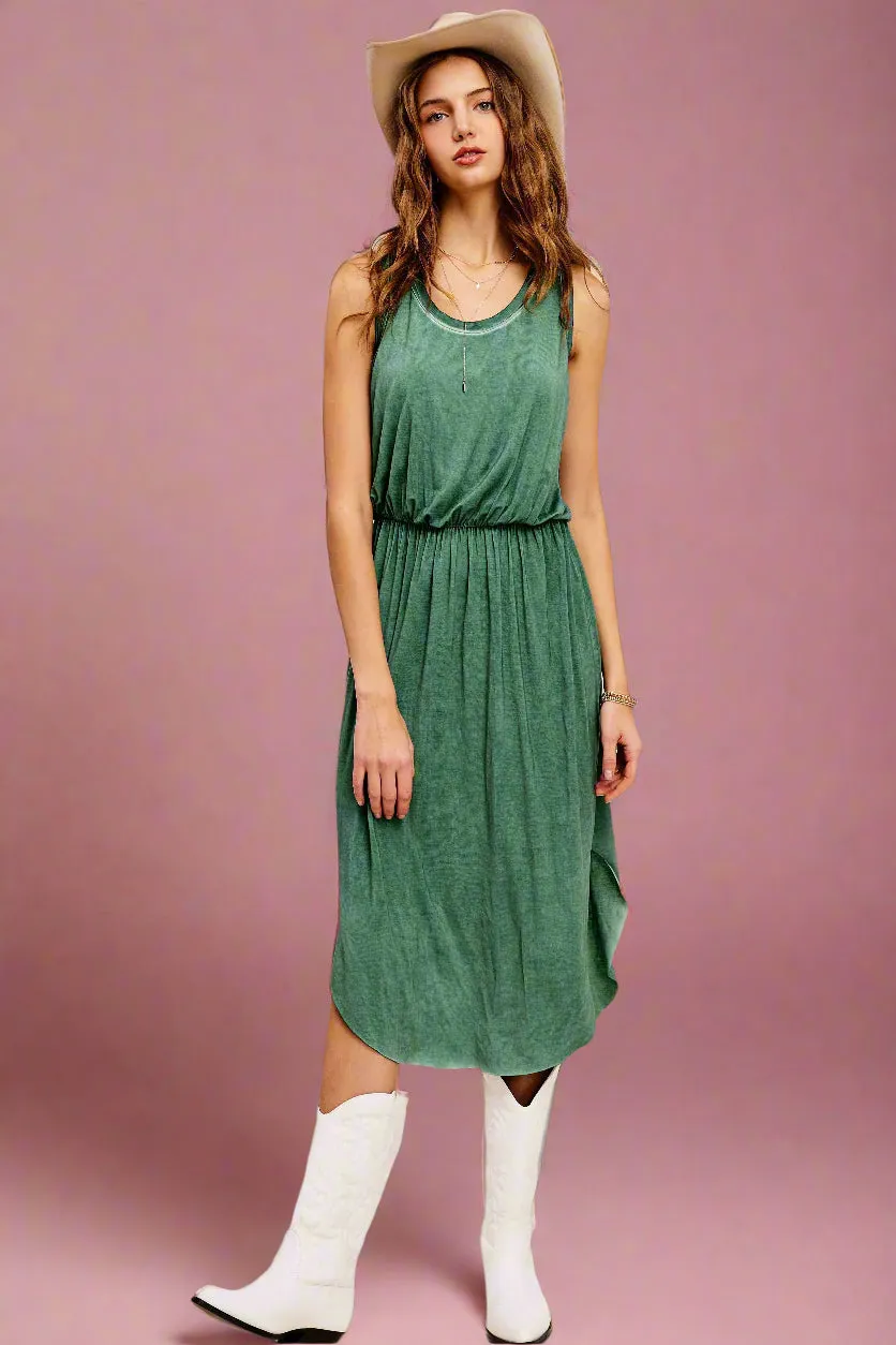 Dyed Tank Dress Green