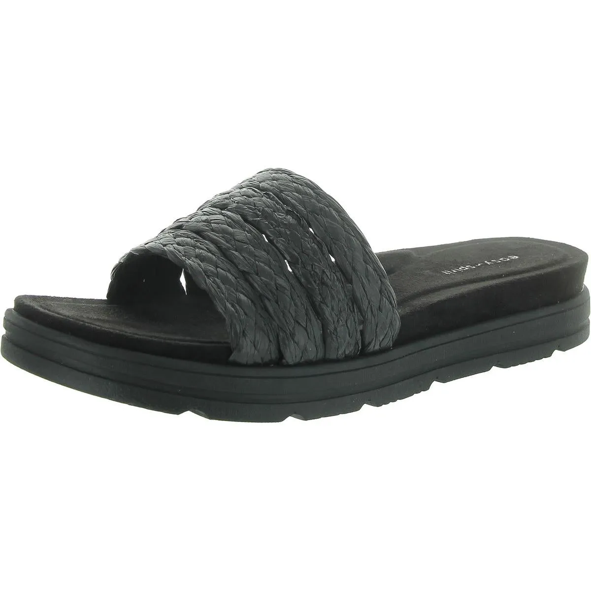 Easy Spirit Womens Salma Woven Padded Insole Slide Sandals