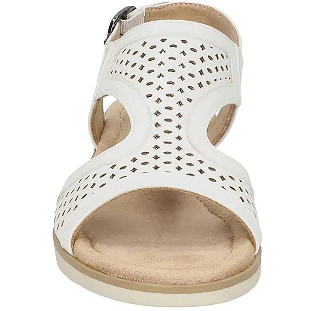 Easy Street Womens ALBA Faux Leather Open Toe Wedge Sandals