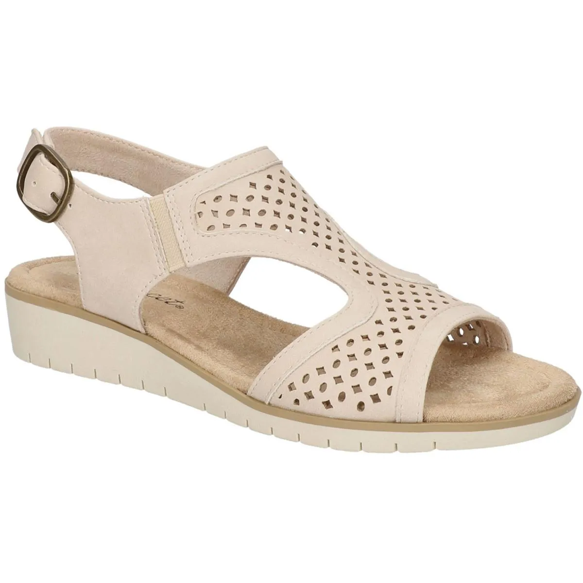 Easy Street Womens ALBA Faux Leather Open Toe Wedge Sandals
