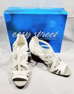 Easy Street Women's Amaze Sandal White Polyurethane Strappy Sandals -   9M