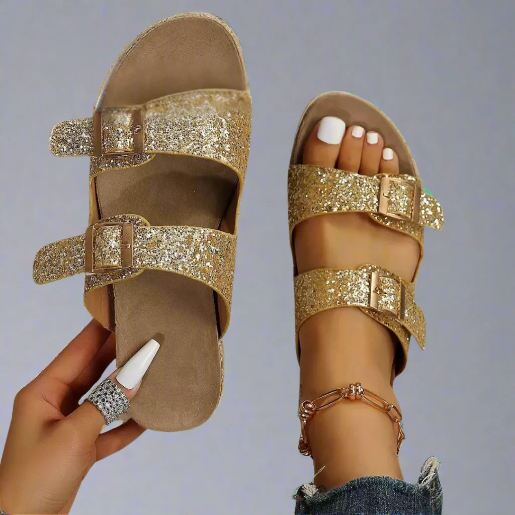 Elfriede | Premium Shiny Leather Sandals