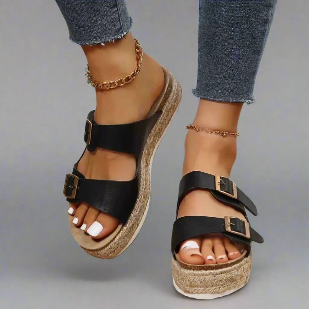 Elfriede | Premium Shiny Leather Sandals