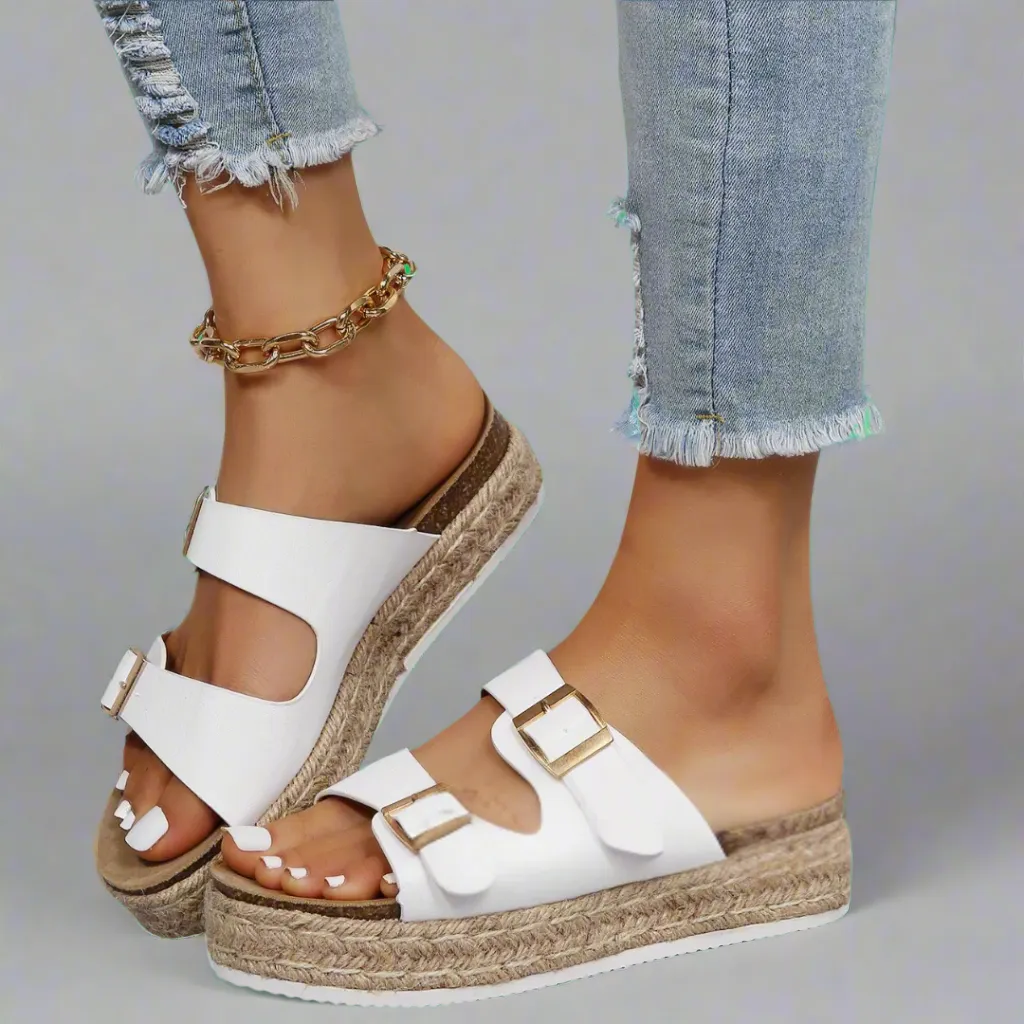 Elfriede | Premium Shiny Leather Sandals