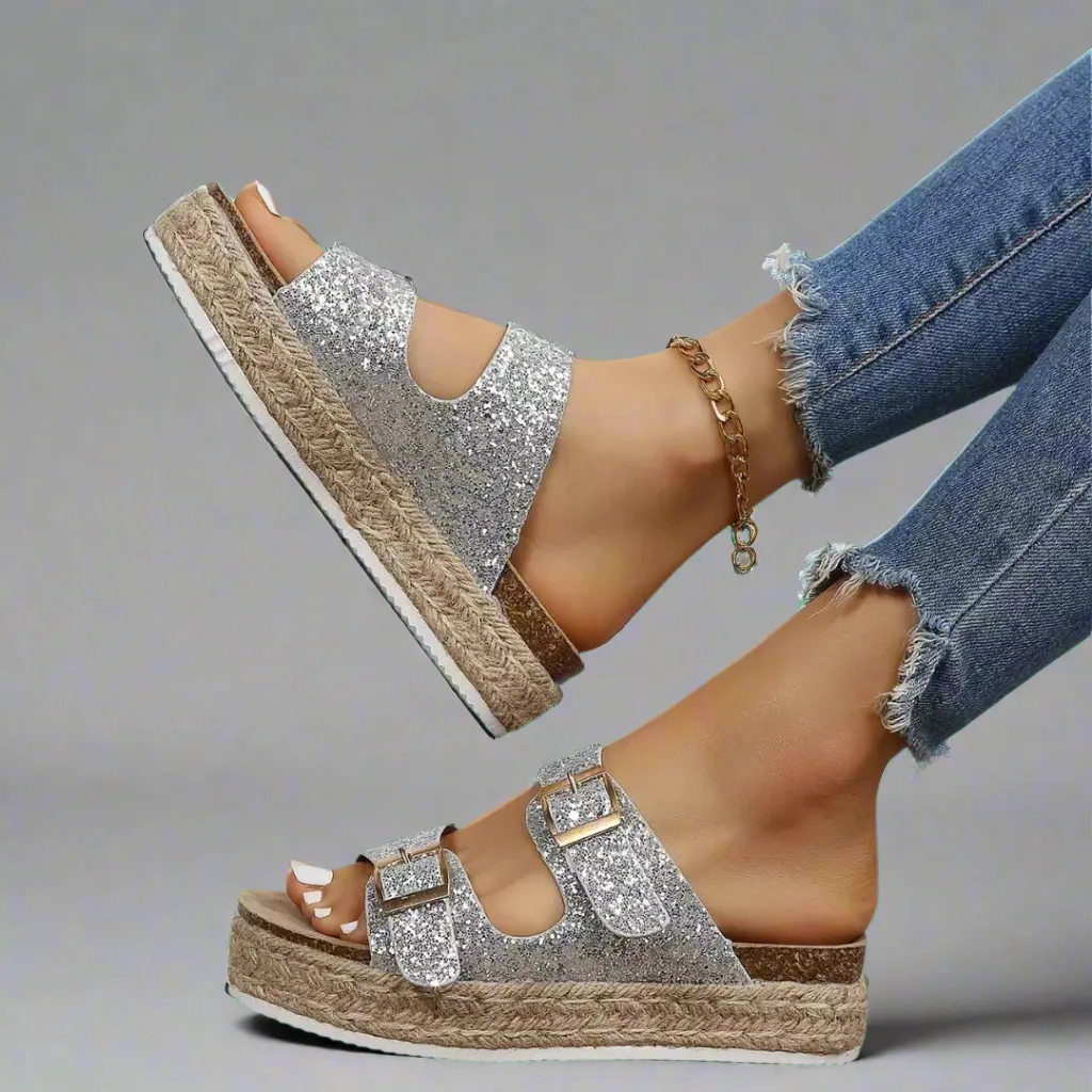 Elfriede | Premium Shiny Leather Sandals