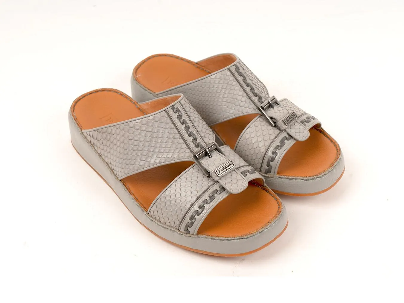 FARADA MILANO AMICO PITONE ARABIC SANDALS LIGHT-GREY