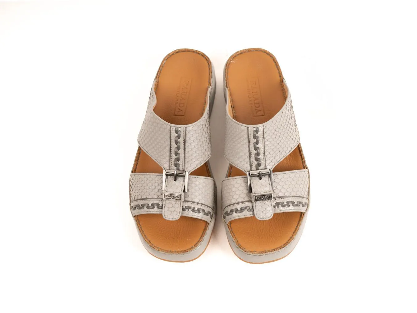 FARADA MILANO AMICO PITONE ARABIC SANDALS LIGHT-GREY