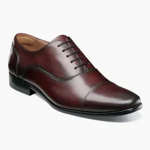 Florsheim Boys Postino Wine Red Oxford Cap Toe Leather Dress Shoes