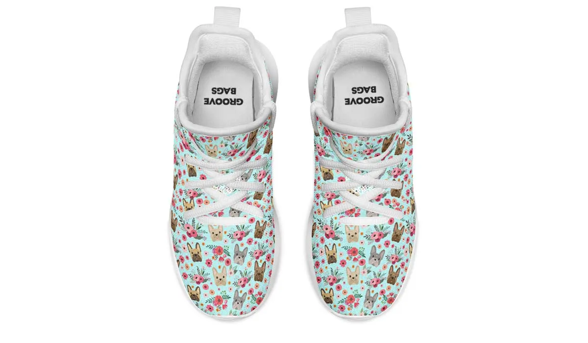 French Bulldog Flower Kids Sneakers