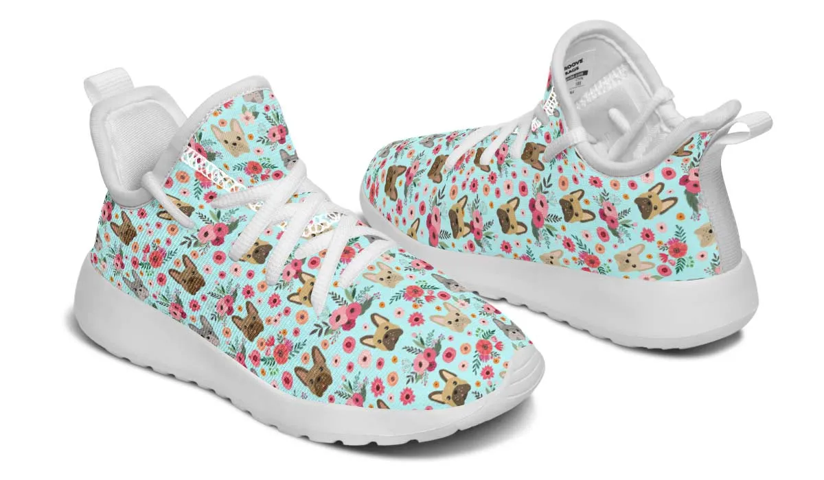French Bulldog Flower Kids Sneakers